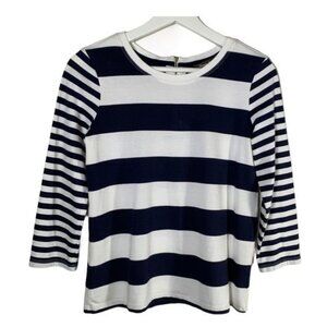Tommy Bahama Women’s XS Navy White Pima Cotton Striped Long Sleeve T Shirt